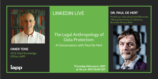 Graphic of IAPP event with Paul de Hert