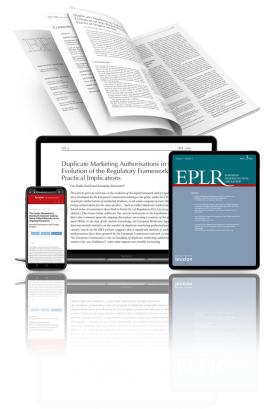 European Health and Pharma Law Review